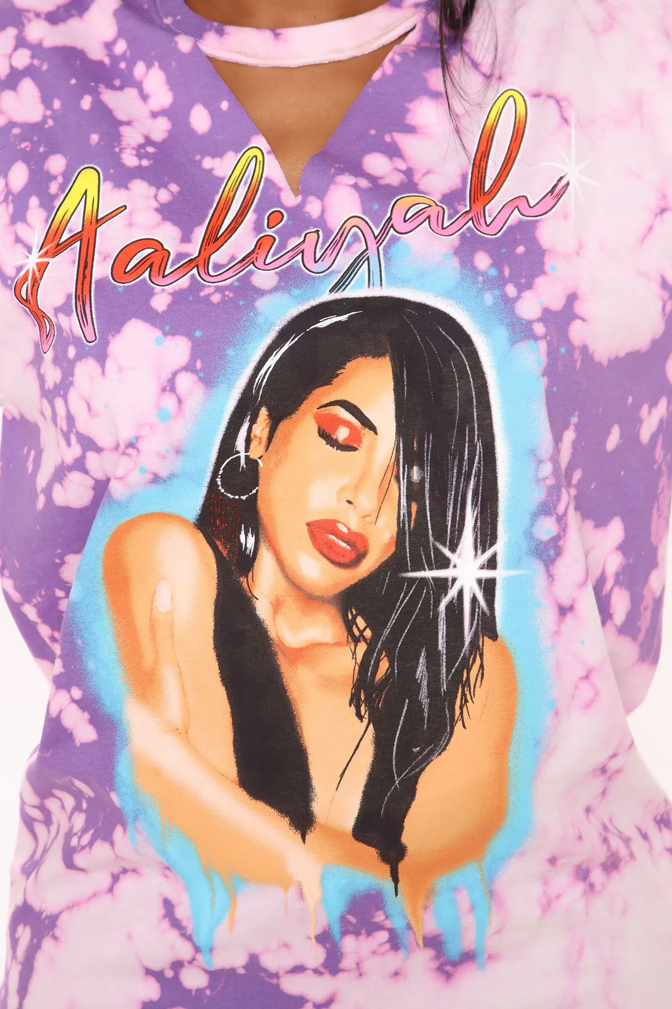 Aaliyah Splatter Tee - Purple/combo