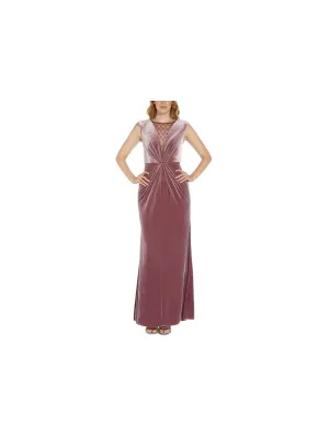 ADRIANNA PAPELL Womens Stretch Beaded Sleeveless Jewel Neck Full-Length Formal Mermaid Dress