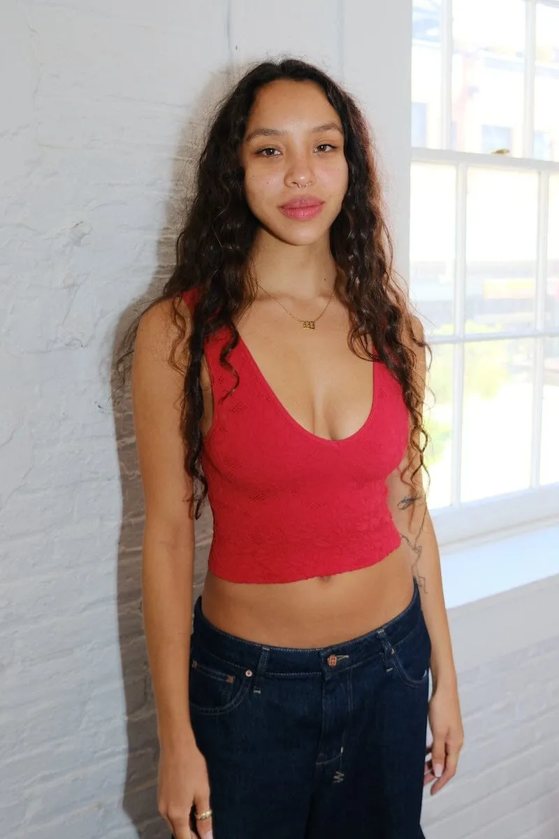 Aileen Lace V Neck Tank Top