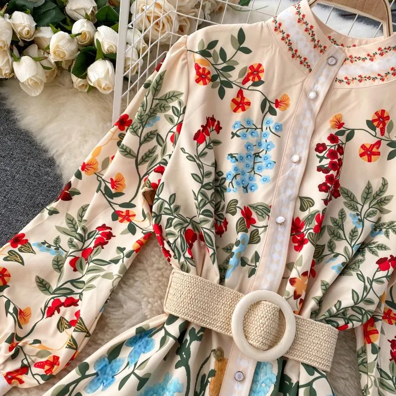 Ameya Floral Print Vintage Dress