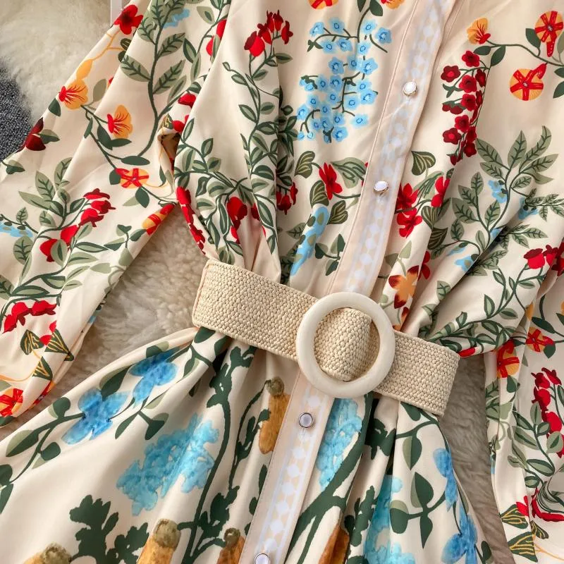 Ameya Floral Print Vintage Dress