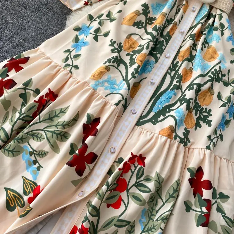 Ameya Floral Print Vintage Dress