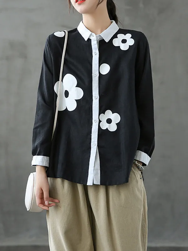 Chicmy-Original Floral Long Sleeve Blouse Tops