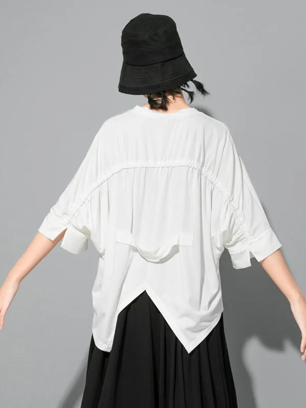 Chicmy-Original Solid Batwing Sleeve T-Shirts Tops