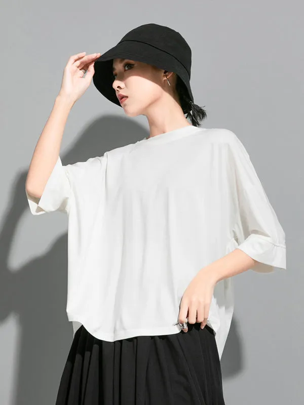 Chicmy-Original Solid Batwing Sleeve T-Shirts Tops