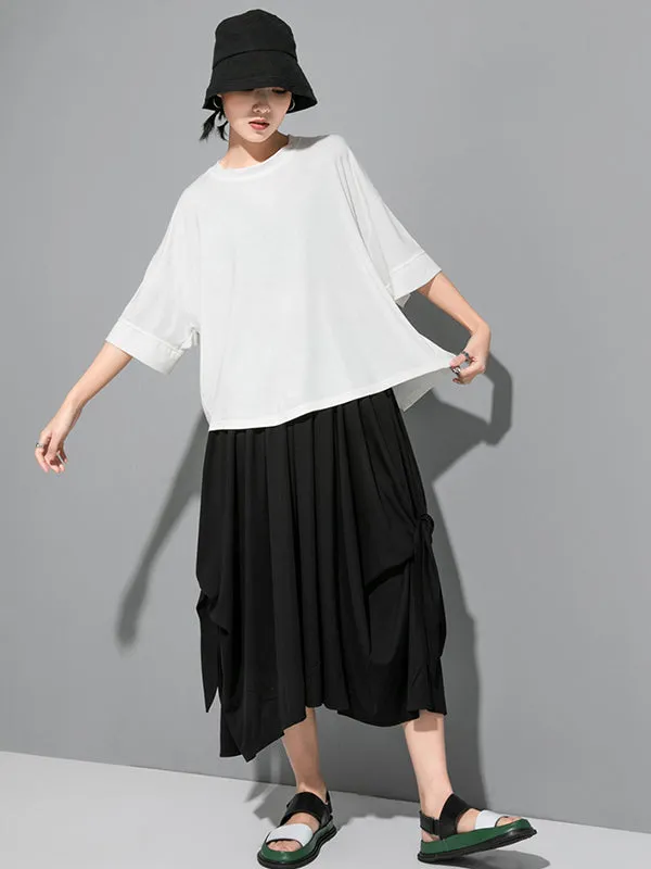 Chicmy-Original Solid Batwing Sleeve T-Shirts Tops