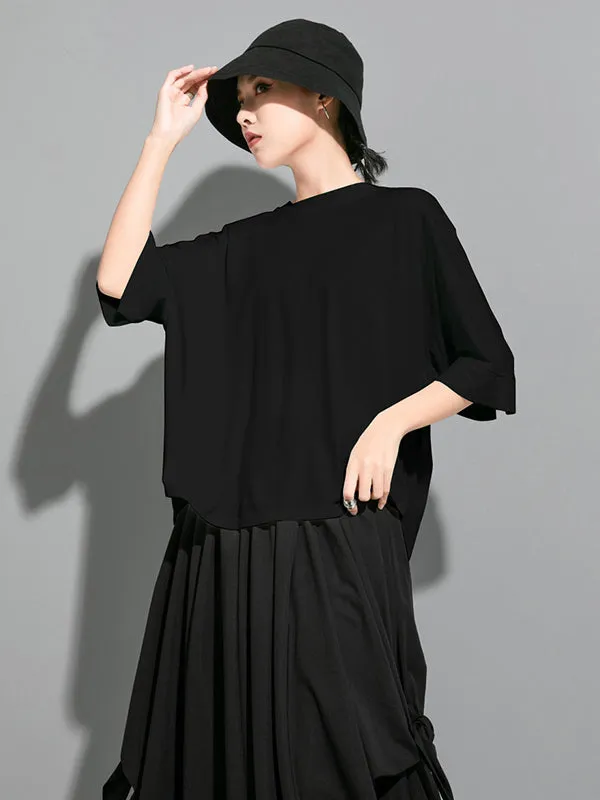 Chicmy-Original Solid Batwing Sleeve T-Shirts Tops