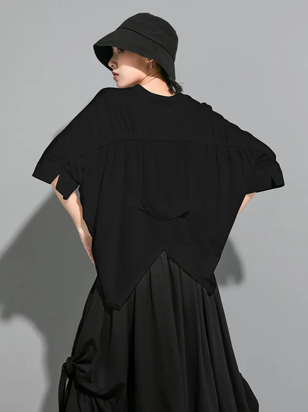 Chicmy-Original Solid Batwing Sleeve T-Shirts Tops