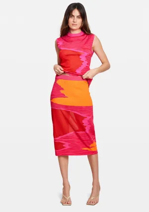 DS23SH21 SKIRT PINK RED SPACE DYE