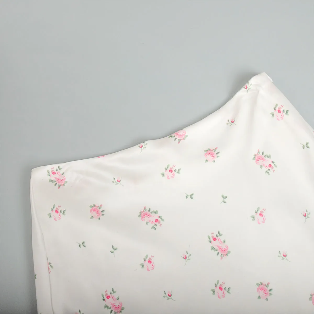 Elegant Floral Satin Printed High Waist Printed Skirt
