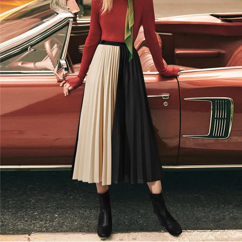 Elegant Midi Pleated Skirt