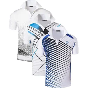 Jeansian 3 Pack Men's Sport Tee Polo Shirts POLOS Poloshirts Golf Tennis Badminton Dry Fit Short Sleeve LSL195 PackG