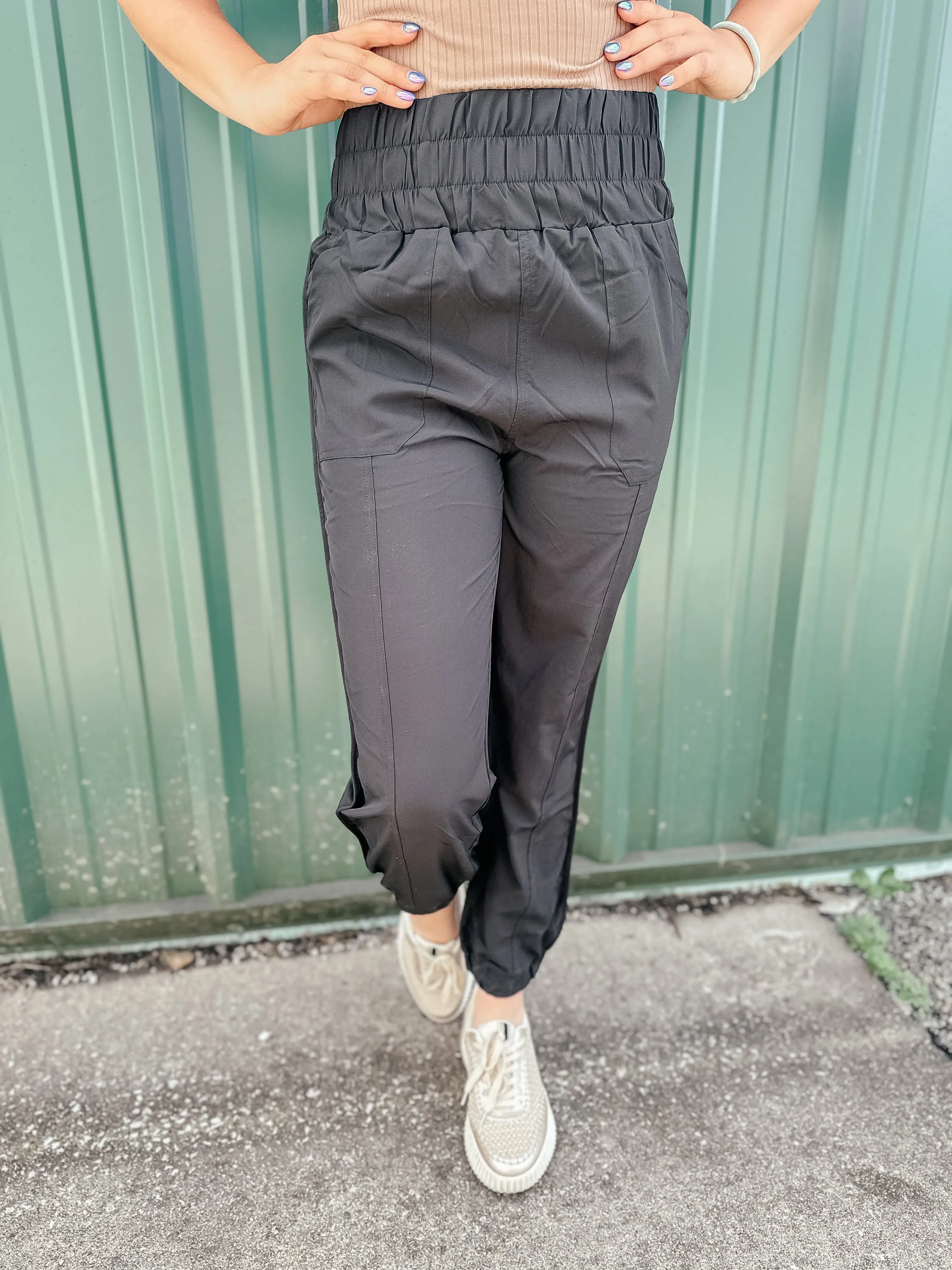 Joey High Waisted Black Jogger Pants