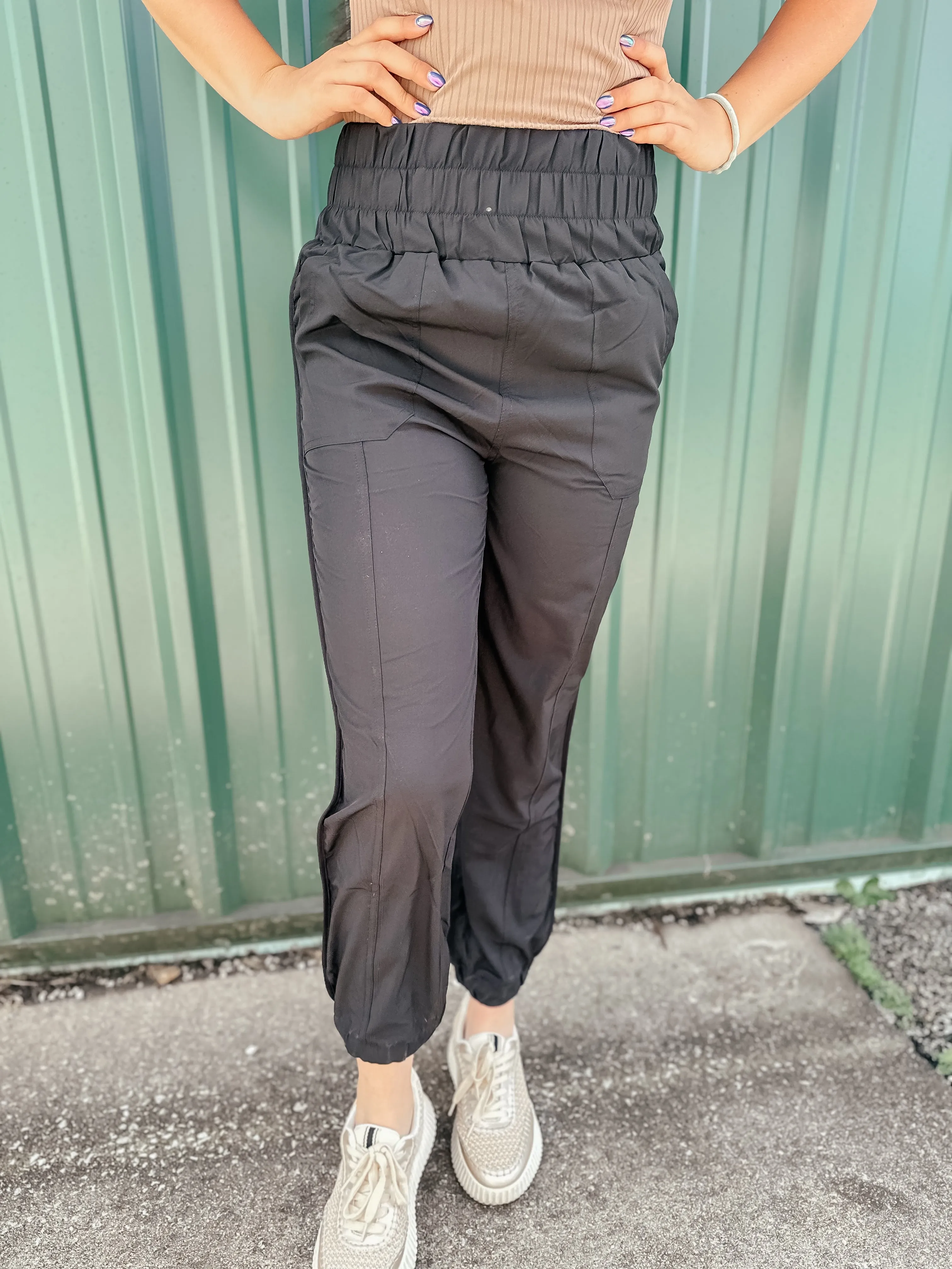 Joey High Waisted Black Jogger Pants