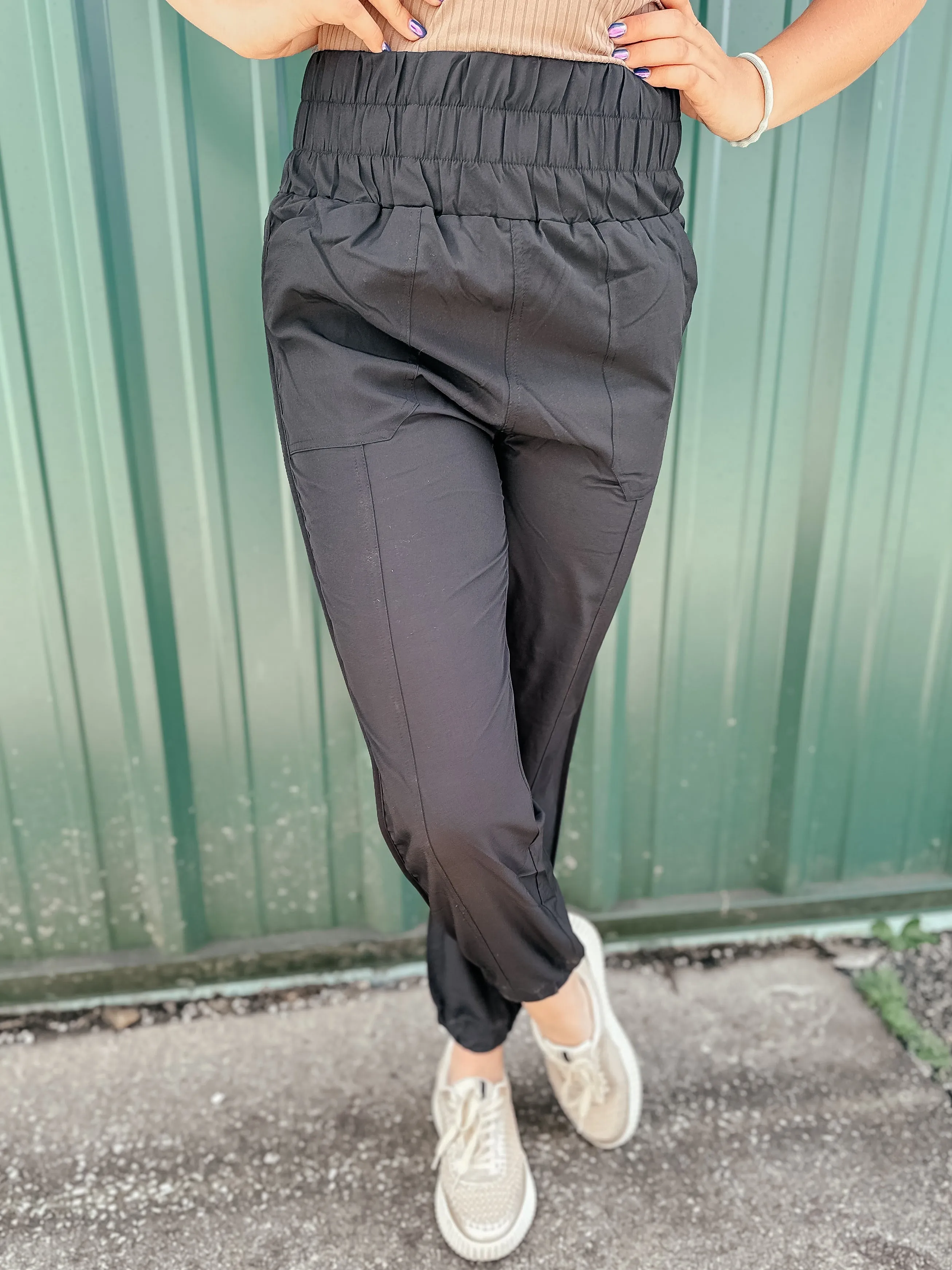 Joey High Waisted Black Jogger Pants
