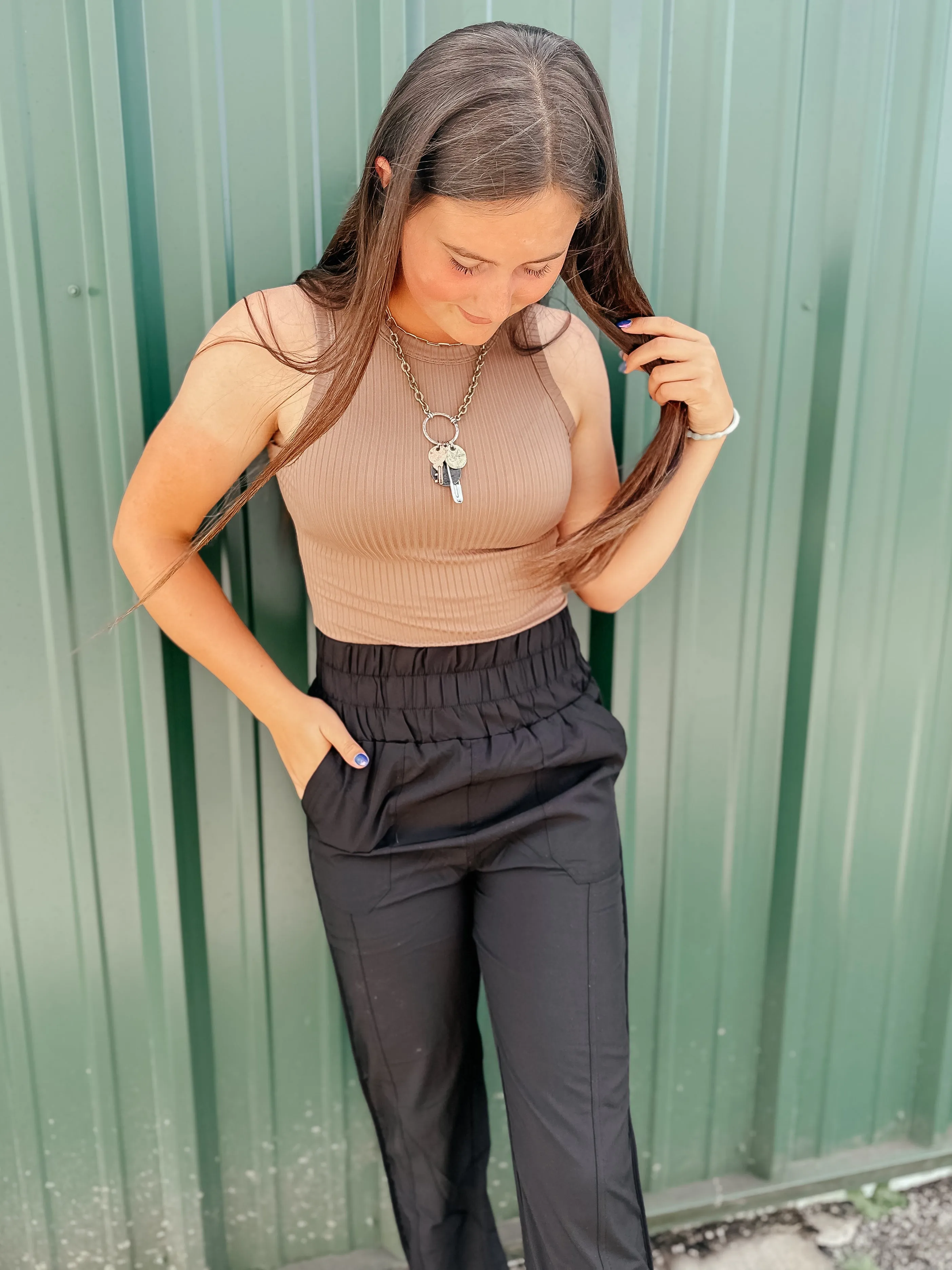 Joey High Waisted Black Jogger Pants