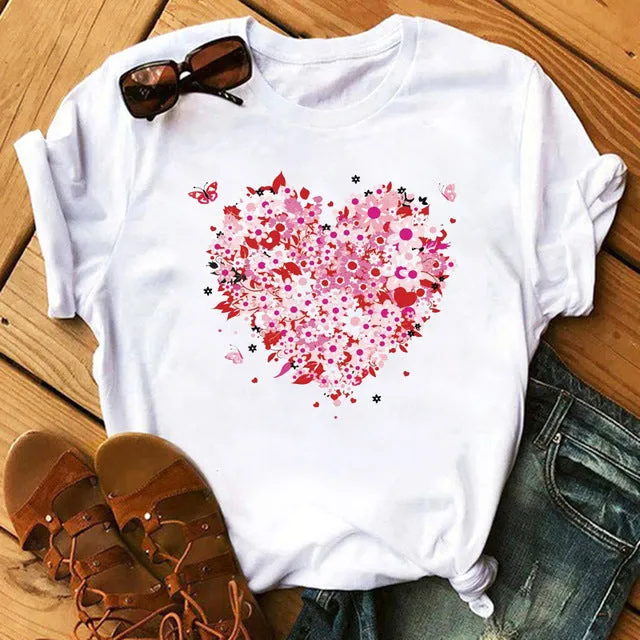 Maycaur Vogue T Shirt Women Summer Casual Tshirts Tees Harajuku Korean Style Graphic Tops New Kawaii Short Sleeve Female T-shirt