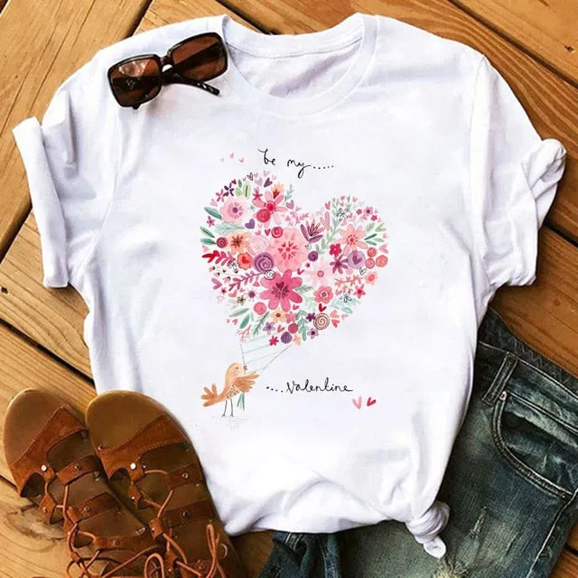 Maycaur Vogue T Shirt Women Summer Casual Tshirts Tees Harajuku Korean Style Graphic Tops New Kawaii Short Sleeve Female T-shirt