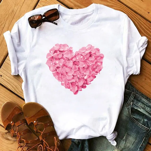 Maycaur Vogue T Shirt Women Summer Casual Tshirts Tees Harajuku Korean Style Graphic Tops New Kawaii Short Sleeve Female T-shirt