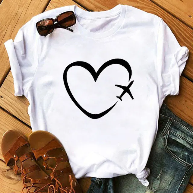 Maycaur Vogue T Shirt Women Summer Casual Tshirts Tees Harajuku Korean Style Graphic Tops New Kawaii Short Sleeve Female T-shirt