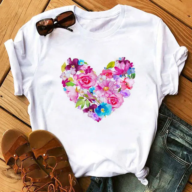 Maycaur Vogue T Shirt Women Summer Casual Tshirts Tees Harajuku Korean Style Graphic Tops New Kawaii Short Sleeve Female T-shirt