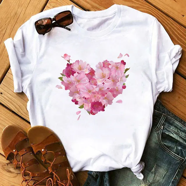 Maycaur Vogue T Shirt Women Summer Casual Tshirts Tees Harajuku Korean Style Graphic Tops New Kawaii Short Sleeve Female T-shirt