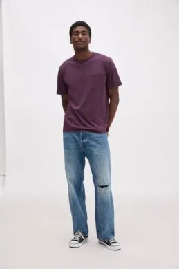 Men's Pima Cotton Pocket Tee - Plum Wine