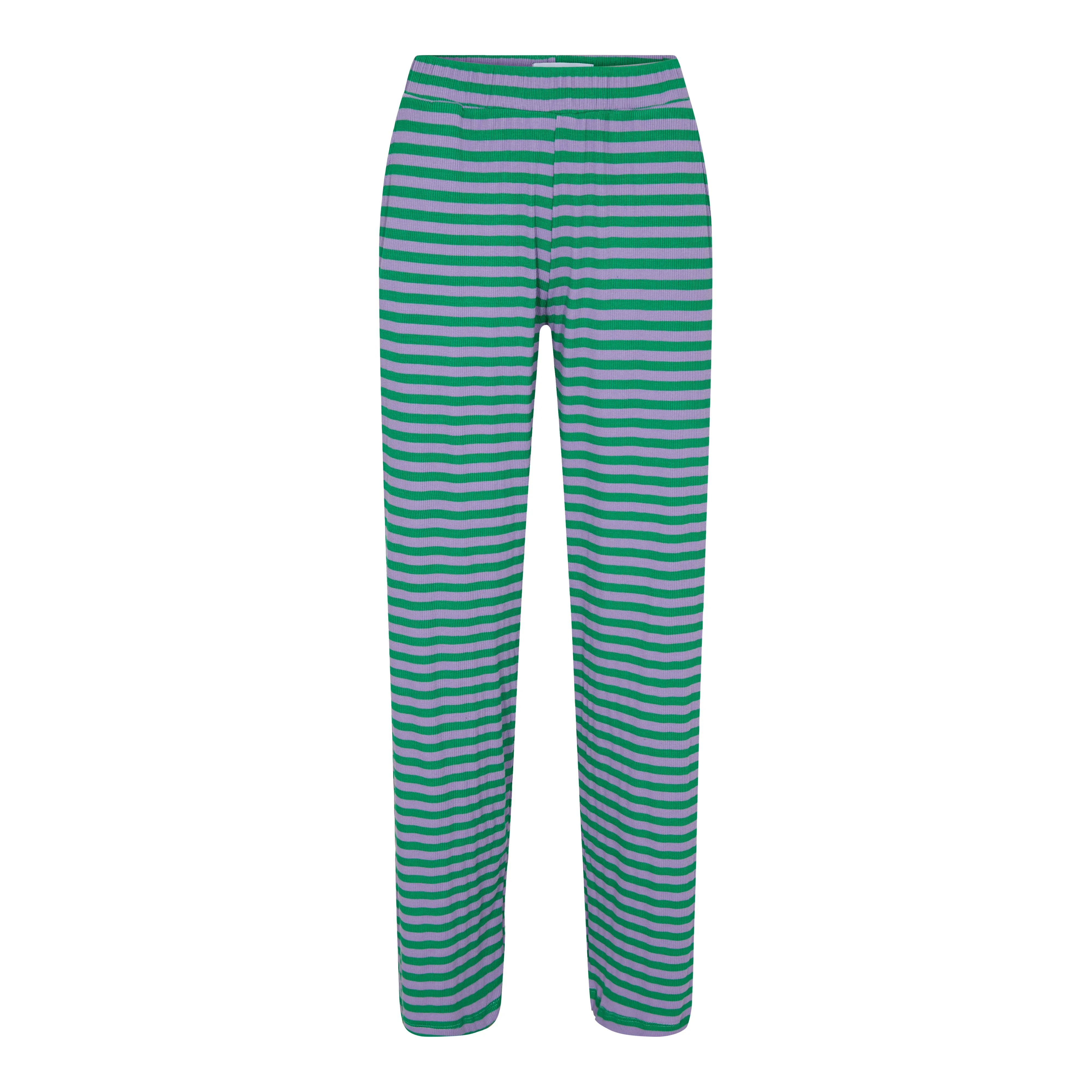 NATALIA-PANTS - GREEN LAVENDER STRIPE