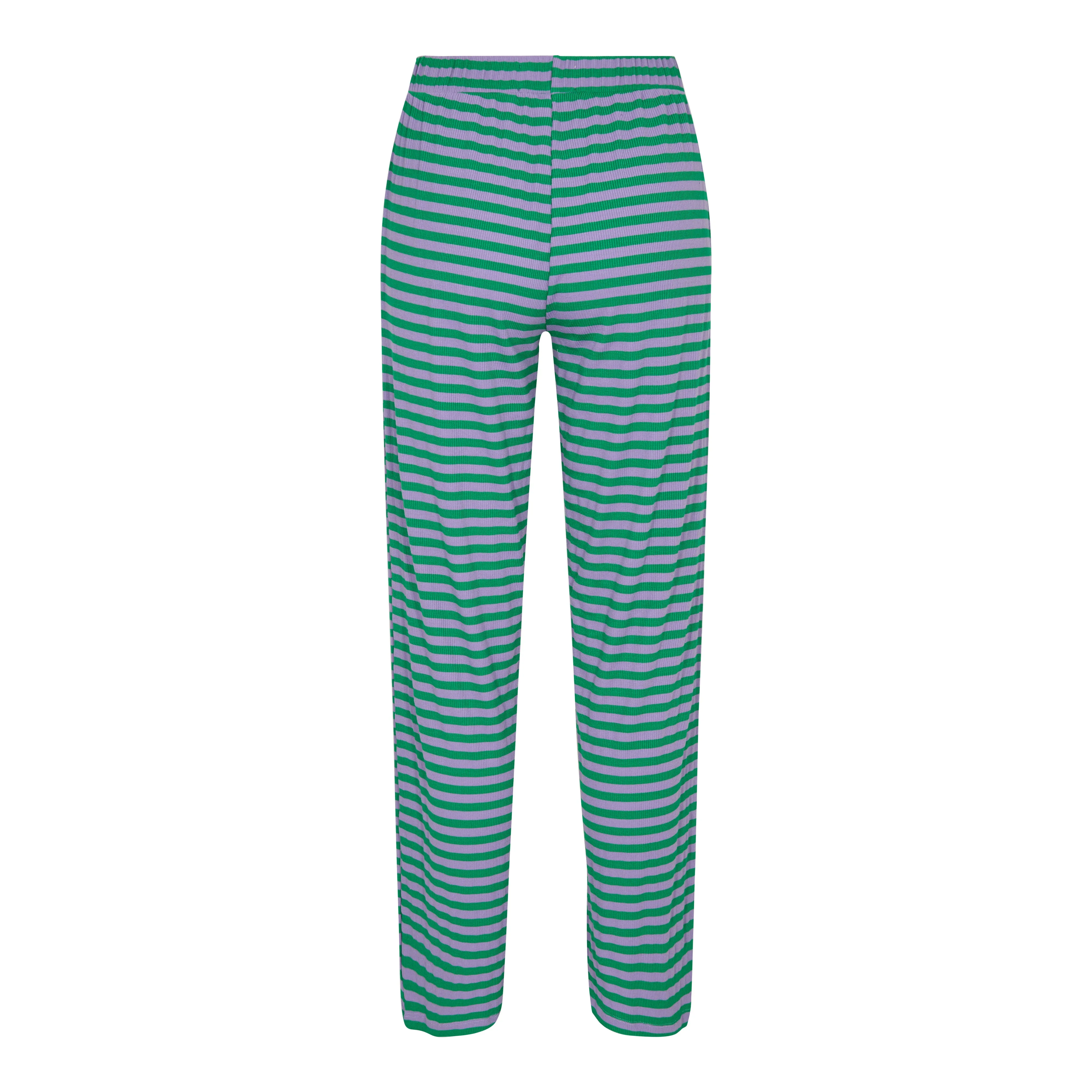 NATALIA-PANTS - GREEN LAVENDER STRIPE