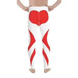 Red and White Heart Shaped Men's Leggings