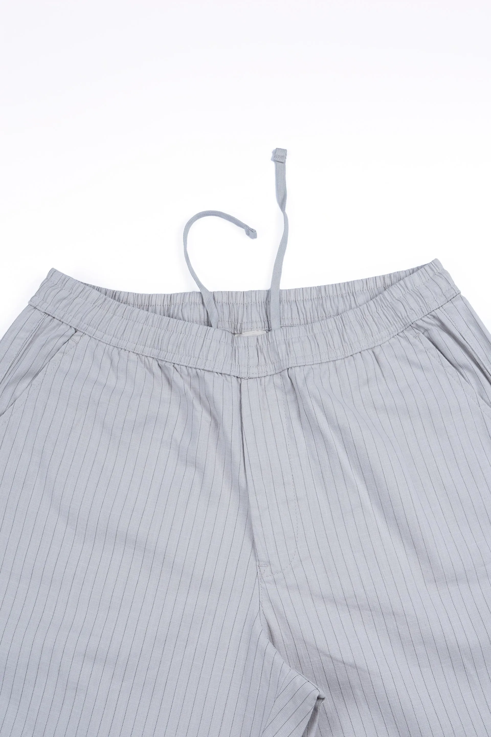 RELAXED STRIPED COTTON PANTS IN GREY