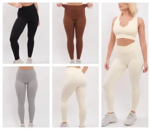 Secret Sport Ribbed Sports Leggings in Grey