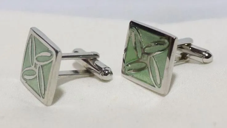 Silver Square Designer Metallic Cufflinks
