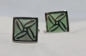 Silver Square Designer Metallic Cufflinks