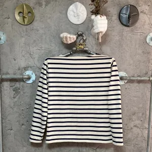 simple navy striped tops child woman