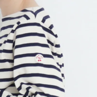 simple navy striped tops child woman