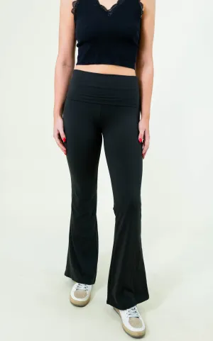 Soft Knit Foldover Flare Pants