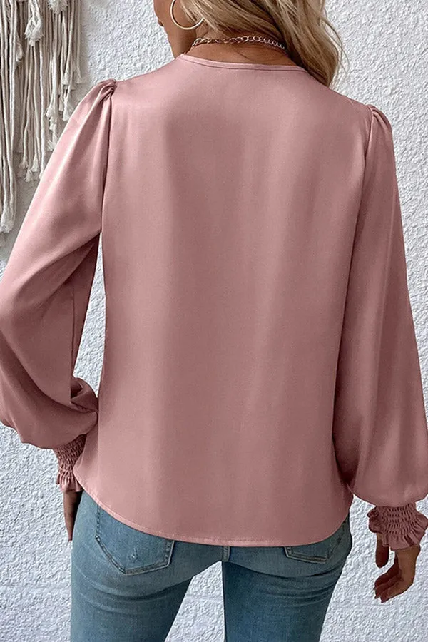 Sunniva V-neck Lantern Sleeve Elegant