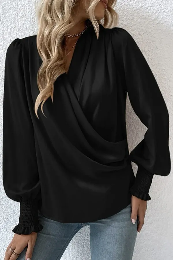 Sunniva V-neck Lantern Sleeve Elegant