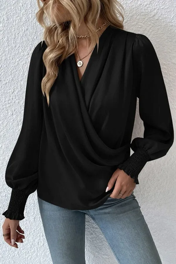 Sunniva V-neck Lantern Sleeve Elegant