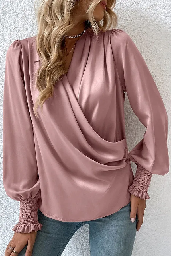 Sunniva V-neck Lantern Sleeve Elegant