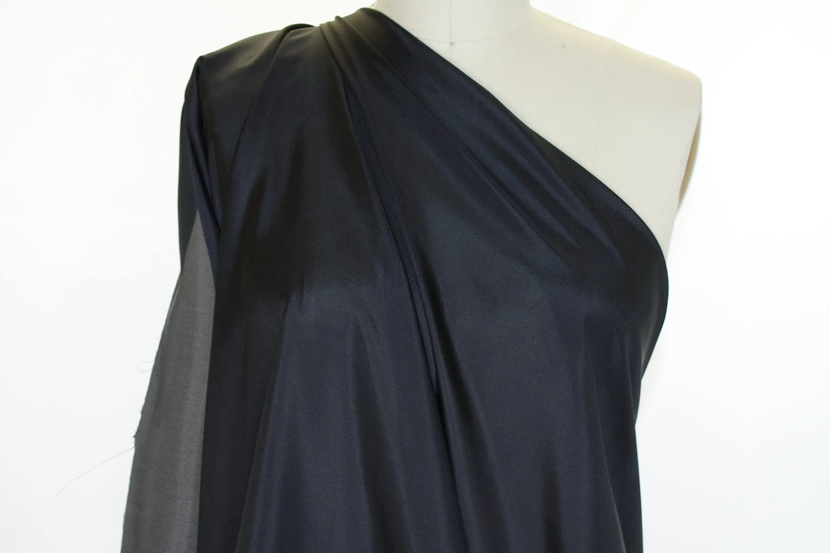 Wide! Calamo Silk Habotai Lining - Black