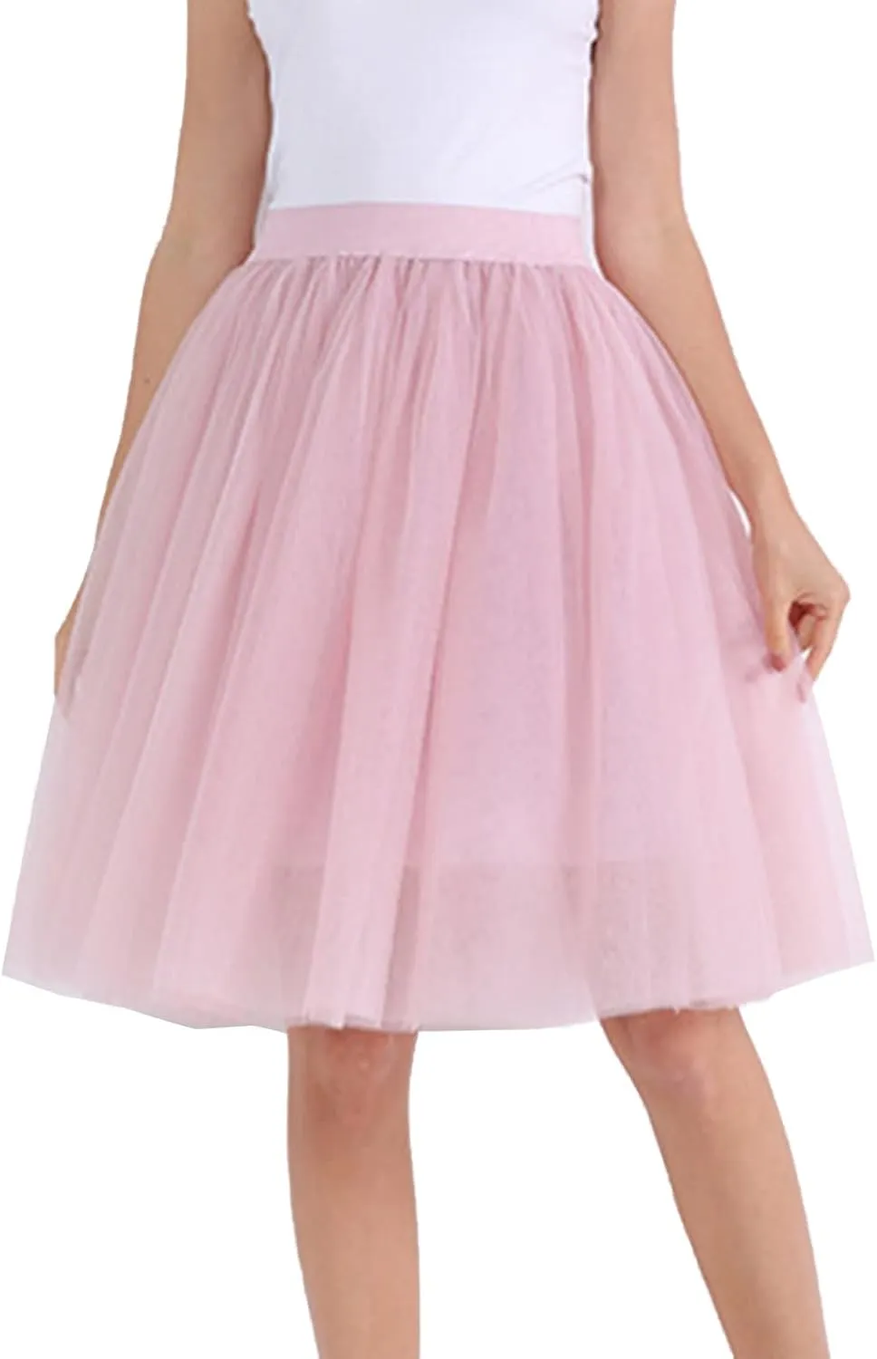 Women's A-Line High Waisted Midi Skirt Women's Classic Layered Tulle Skirt for Adult Teen Ballet Dance Skirts