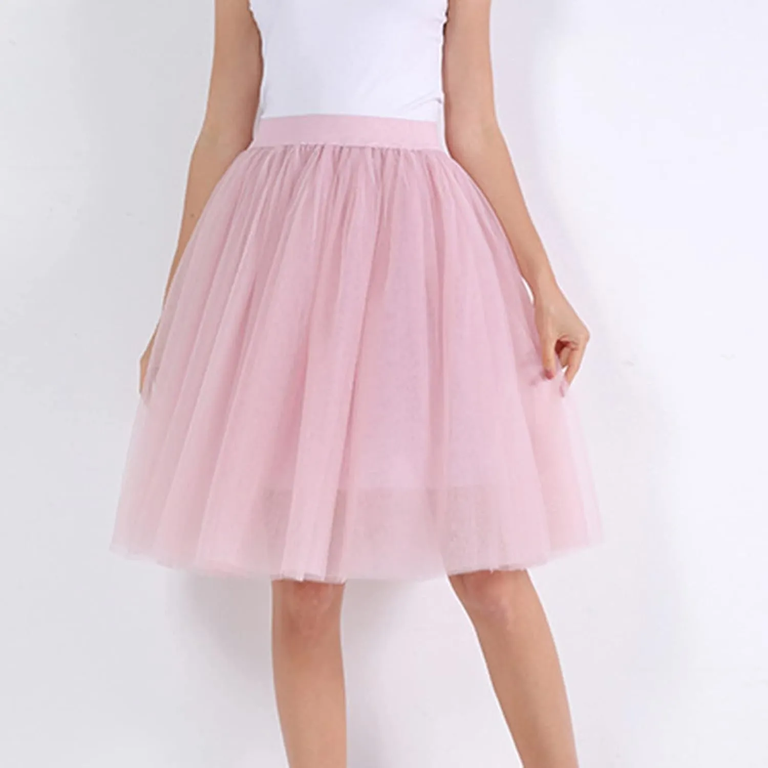 Women's A-Line High Waisted Midi Skirt Women's Classic Layered Tulle Skirt for Adult Teen Ballet Dance Skirts