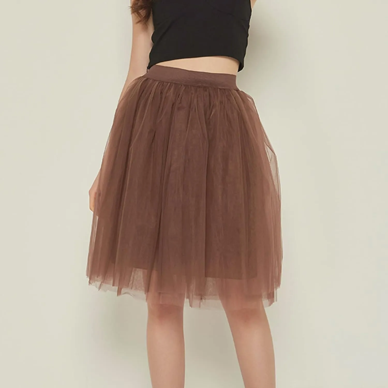 Women's A-Line High Waisted Midi Skirt Women's Classic Layered Tulle Skirt for Adult Teen Ballet Dance Skirts