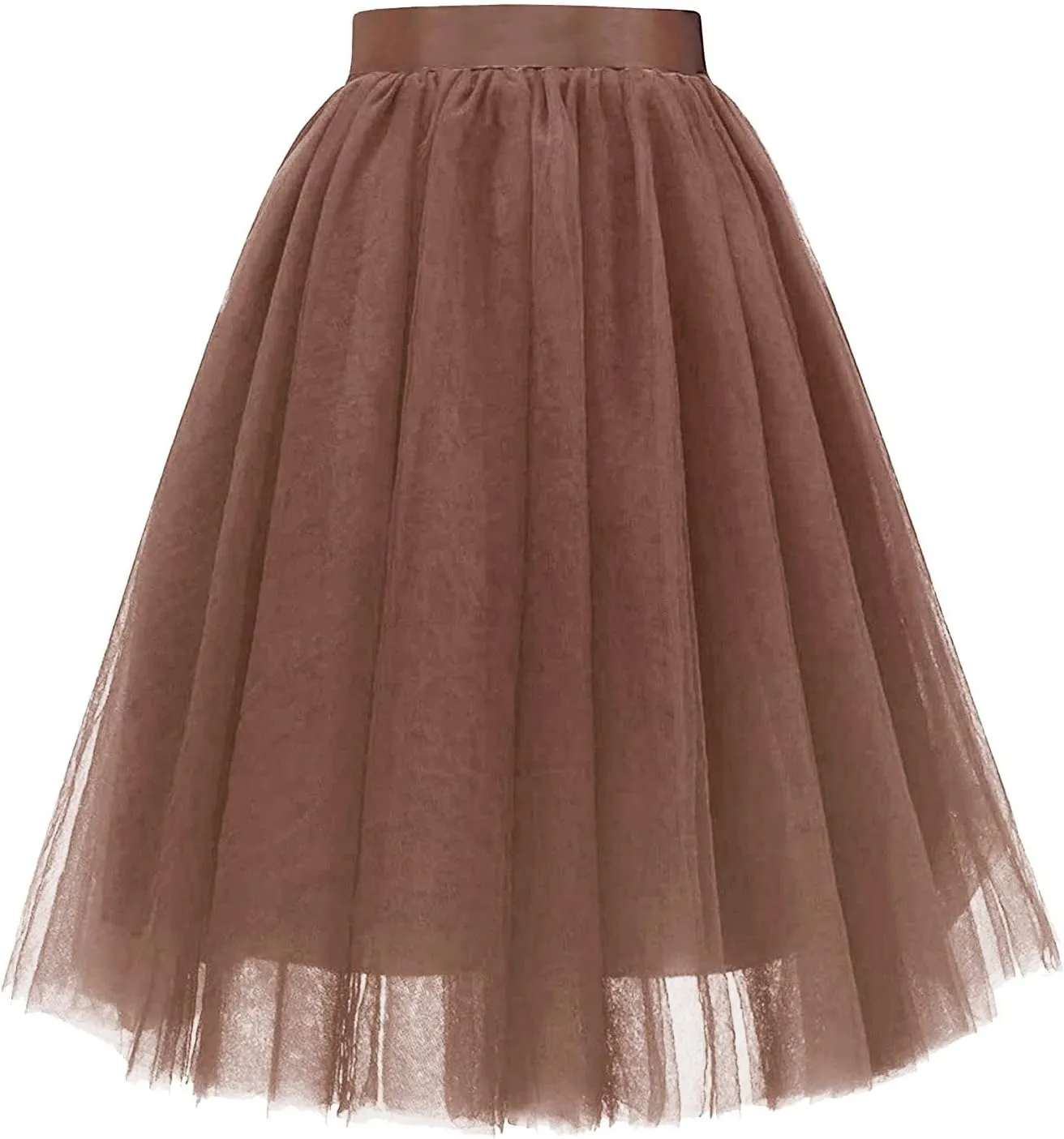 Women's A-Line High Waisted Midi Skirt Women's Classic Layered Tulle Skirt for Adult Teen Ballet Dance Skirts