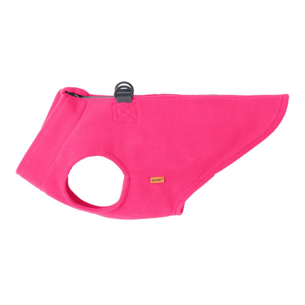 zip-up fleece vest - pink