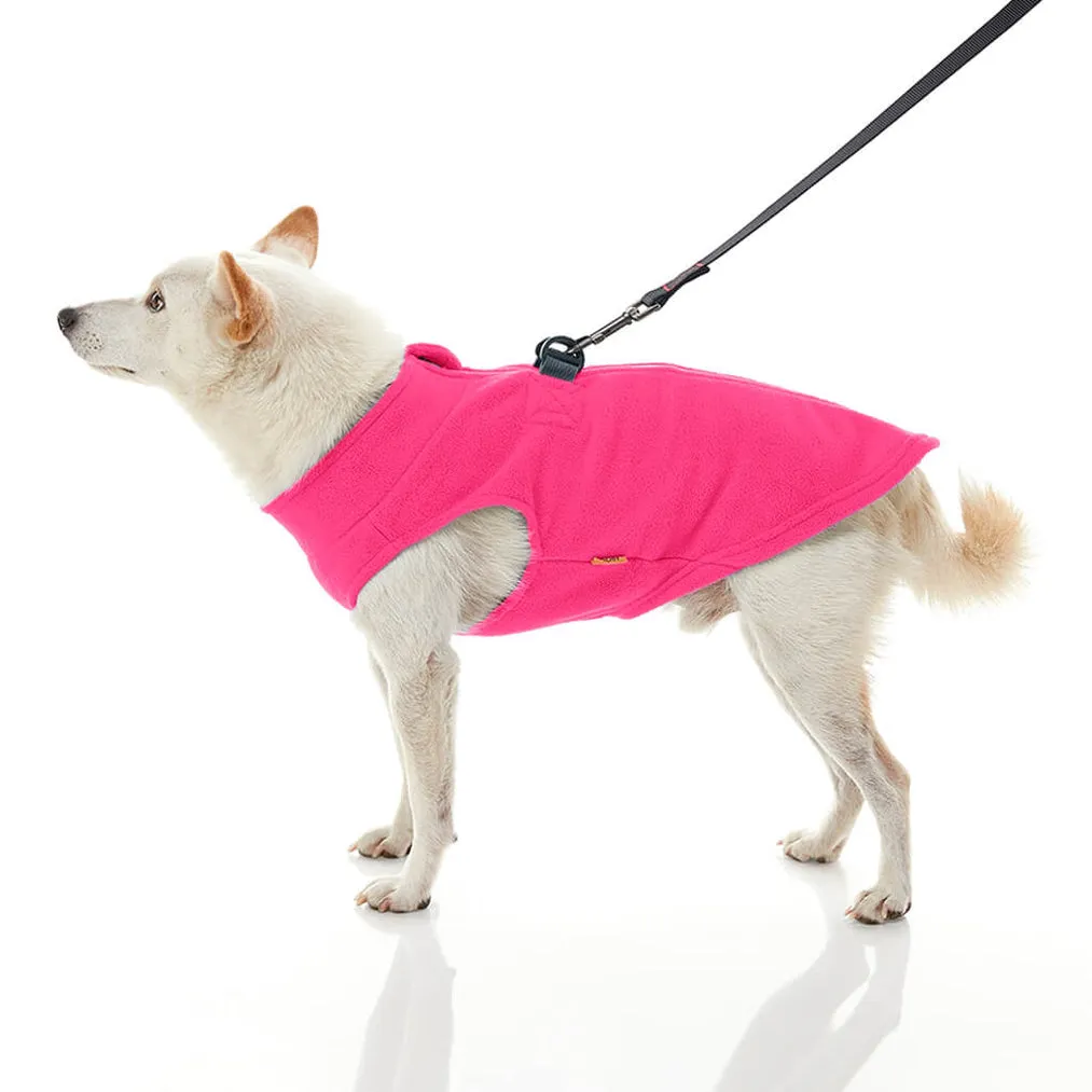zip-up fleece vest - pink