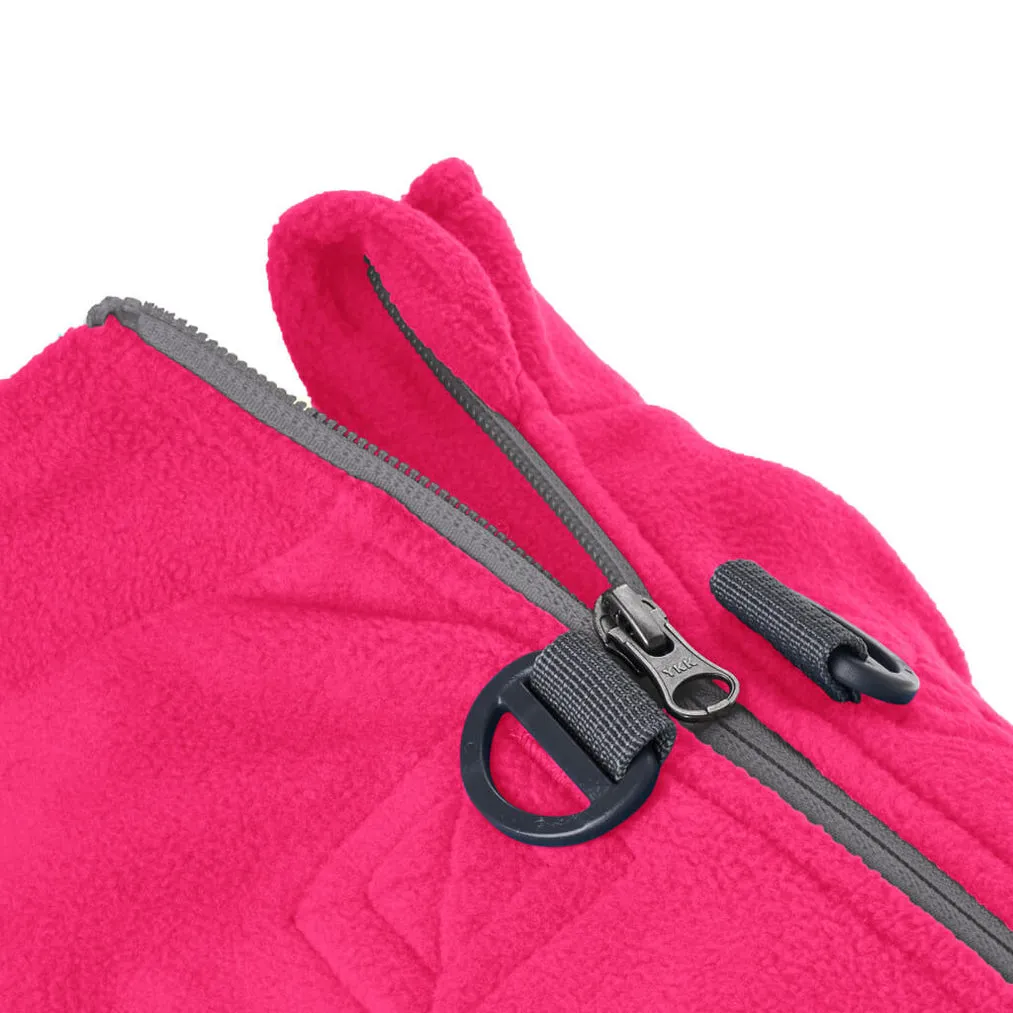 zip-up fleece vest - pink