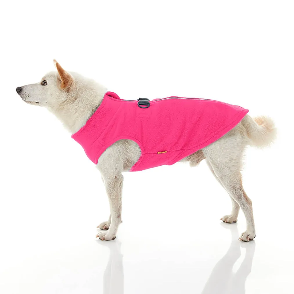 zip-up fleece vest - pink